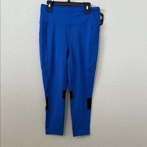 Lularoe rise fearless leggings. Black and blue. New! Size medium with pockets